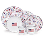 AM07S4 - Set of 4 Americana Dinner Plates - Golden Rabbit Enamelware