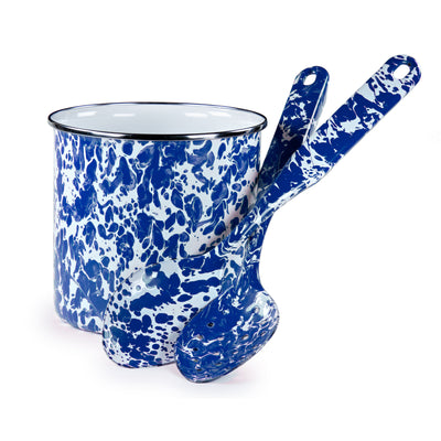 Cobalt Swirl Utensil Holder Spoon Set
