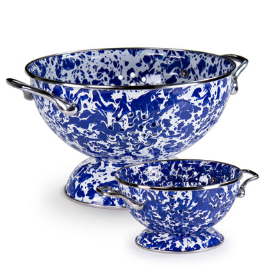 Cobalt Swirl Large And Petite Colanders
