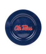 U of Mississippi Enamelware Dinner Plates, Navy Speckle, Set of 4