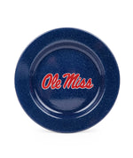 CK20NVY-OM01-4 - U of Mississippi Enamelware Dinner Plates, Navy Speckle, Set of 4 - Golden Rabbit Enamelware
