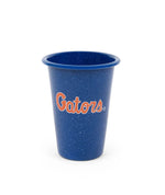 CK93MBU-UF01-2 - U of Florida Enamelware 14oz Tumblers, Medium Blue Speckle, Set of 2 - Golden Rabbit Enamelware