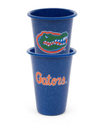 U of Florida Enamelware 14oz Tumblers, Medium Blue Speckle, Set of 2