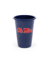 U of Mississippi Enamelware 14oz Tumblers, Navy Speckle, Set of 2