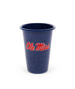 U of Mississippi Enamelware 14oz Tumblers, Navy Speckle, Set of 2