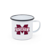 Mississippi State Enamelware 14oz Tumblers, Grey Rim, Set of 2