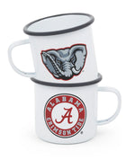 CV112GRY-UA01 - U of Alabama Enamelware 16oz Mug, Grey Rim - Golden Rabbit Enamelware