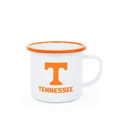 U of Tennessee Enamelware 16oz Mug, Orange Rim
