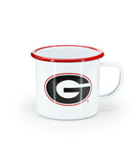 CV112RED-UGA01 - U of Georgia Enamelware 16oz Mug, Red Rim - Golden Rabbit Enamelware