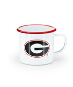 CV112RED-UGA01 - U of Georgia Enamelware 16oz Mug, Red Rim - Golden Rabbit Enamelware