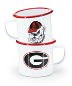 CV112RED-UGA01 - U of Georgia Enamelware 16oz Mug, Red Rim - Golden Rabbit Enamelware