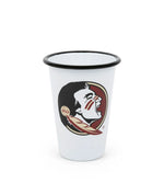 CV93BLA-FSU01-2 - Florida State Enamelware 14oz Tumblers, Black Rim, Set of 2 - Golden Rabbit Enamelware