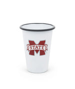 CV112GRY-MSU01 - Mississippi State Enamelware 16oz Mug, Grey Rim - Golden Rabbit Enamelware