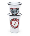 U of Alabama Enamelware 14oz Tumblers, Grey Rim, Set of 2