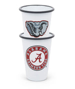 U of Alabama Enamelware 14oz Tumblers, Grey Rim, Set of 2