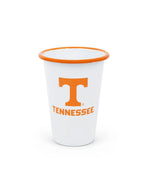 CV93ORA-UT01-2 - U of Tennessee Enamelware 14oz Tumblers, Orange Rim, Set of 2 - Golden Rabbit Enamelware