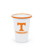 CV93ORA-UT01-2 - U of Tennessee Enamelware 14oz Tumblers, Orange Rim, Set of 2 - Golden Rabbit Enamelware