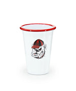 CV93RED-UGA01-2 - U of Georgia Enamelware 14oz Tumblers, Red Rim, Set of 2 - Golden Rabbit Enamelware