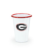 CV93RED-UGA01-2 - U of Georgia Enamelware 14oz Tumblers, Red Rim, Set of 2 - Golden Rabbit Enamelware