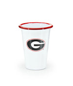 CV93RED-UGA01-2 - U of Georgia Enamelware 14oz Tumblers, Red Rim, Set of 2 - Golden Rabbit Enamelware