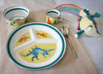 DN16 - Dinosaurs Toddler Plate - Golden Rabbit Enamelware