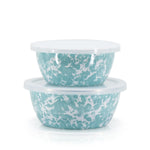 GL30-2 - Sea Glass Swirl 2 pc Prep Bowl Set - Golden Rabbit Enamelware