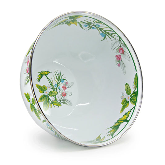 HB89 - Herbs Large Salad Bowl - Golden Rabbit Enamelware