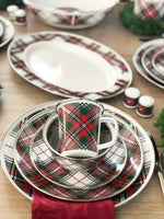 HP36S2 - Highland Plaid Chargers - Set of 2 - Golden Rabbit Enamelware