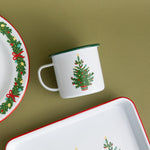 Helmsie x CCH Christmas Tree 16 oz Large Mugs, Set of 4, Green Rim