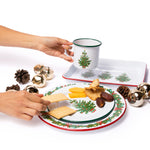 Helmsie x CCH Christmas Tree 16 oz Large Mugs, Set of 4, Green Rim