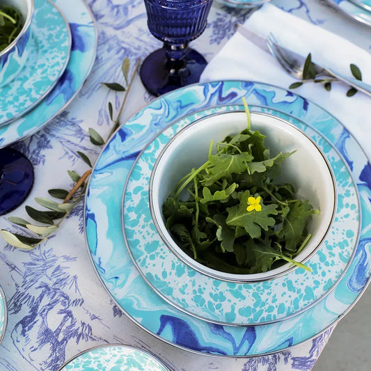 LG24 - Lagoon Petite Colander - Golden Rabbit Enamelware