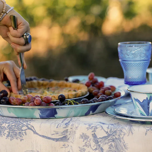 LG01 - Lagoon Large Tray - Golden Rabbit Enamelware