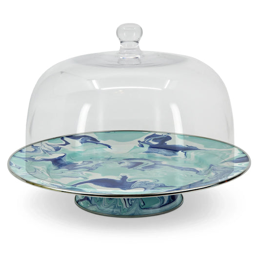 LG76 - Lagoon Cake Plate - Golden Rabbit Enamelware