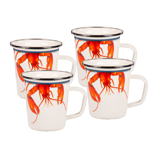 LS66S4 - Lobster 16 oz Latte Mugs - Set of 4 2