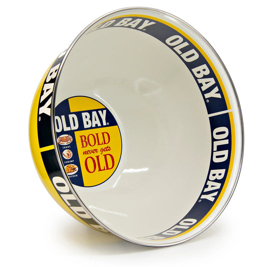 OB89 - Old Bay Large Salad Bowl - Golden Rabbit Enamelware