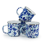 OC05S4 - Ocean Swirl 12 oz Mugs - Set of 4 - Golden Rabbit Enamelware