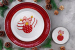 OM62S4 - Ornament Appetizer Plates-Set of 4 - Golden Rabbit Enamelware