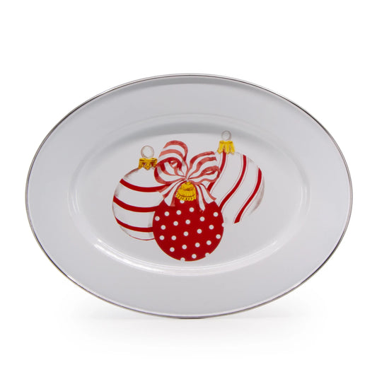 OM06 - Ornament Oval Platter - Golden Rabbit Enamelware