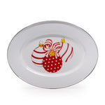 OM06 - Ornament Oval Platter - Golden Rabbit Enamelware