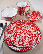 RD38 - Red Swirl Canister - Golden Rabbit Enamelware