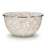 TP89 - Taupe Swirl Large Salad Bowl - Golden Rabbit Enamelware