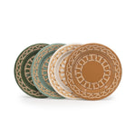 Domino x CCH Wicker Flat Salad Plates, Set of 4