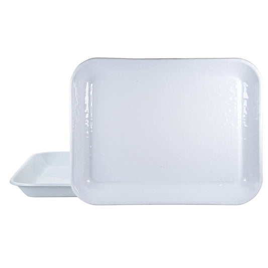 WW58S2 - Set of 2 Solid White Quarter Sheets - Golden Rabbit Enamelware