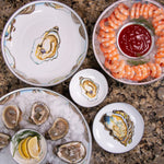 OY04S4 - Oyster Pasta Plates - Set of 4 - Golden Rabbit Enamelware