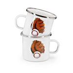BA20S4 - Baseball Child Mugs -Set of 4 - Golden Rabbit Enamelware