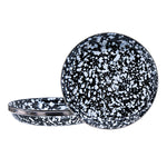 BL04S4 - Black Swirl Pasta Plates - Set of 4 - Golden Rabbit Enamelware