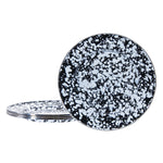 BL07S4 - Black Swirl Dinner Plates - Set of 4 - Golden Rabbit Enamelware