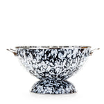 BL25 - Black Swirl Large Colander - Golden Rabbit Enamelware