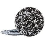 BL26S2 - Black Swirl Chargers - Set of 2 - Golden Rabbit Enamelware
