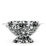 BL27 - Black Swirl Medium Colander - Golden Rabbit Enamelware